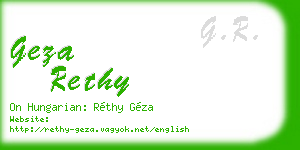 geza rethy business card