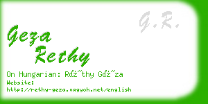 geza rethy business card
